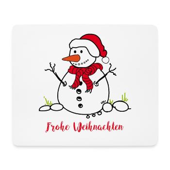 Schneemann Snowman - Mousepad (Querformat) - Weiß - Vorne