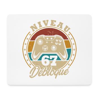 Niveau 67 débloque - Tapis de souris (format paysage) - blanc - Devant