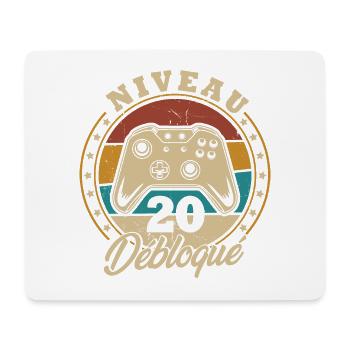 Niveau 20 débloque - Tapis de souris (format paysage) - blanc - Devant