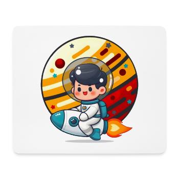 Little kid Astronaut Rocket Ride Tees - Mouse Pad (horizontal) - white - Front