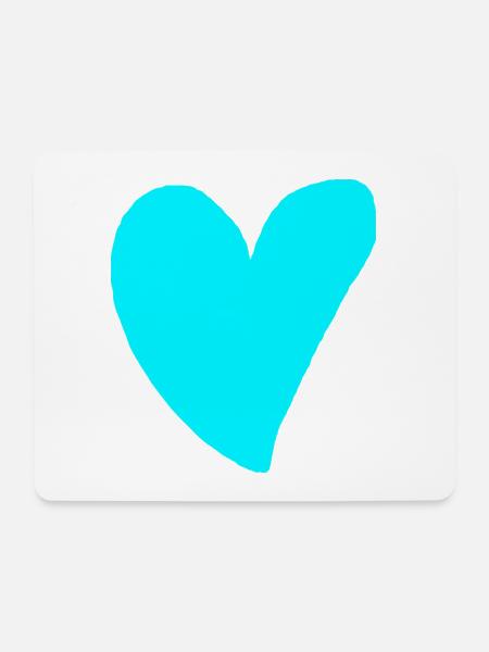 Herz türkis cyan Geschenkidee grün blau - Mousepad (Querformat) - Weiß