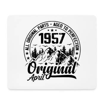 1957 avril Original : 67 Ans cadeau Anniversaire - Tapis de souris (format paysage) - blanc - Devant