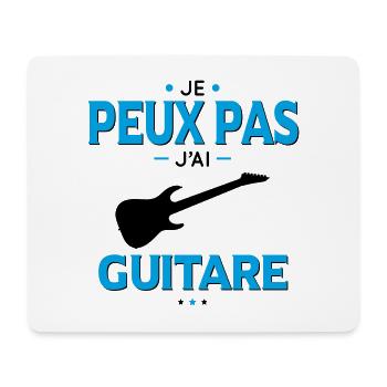 Je peux pas j'ai guitare - Tapis de souris (format paysage) - blanc - Devant