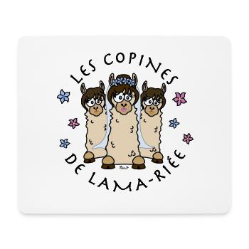 Copines de Lama-riee, EVJF, mariage, Team mariée - Tapis de souris (format paysage) - blanc - Devant