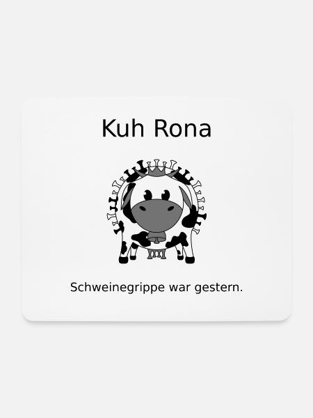 Kuh Rona - Schweinegrippe war gestern - Mousepad (Querformat) - Weiß