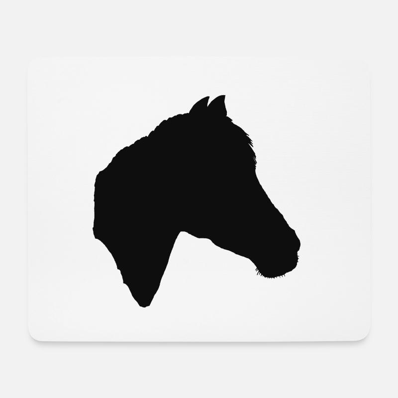 Pferd, Pferde, Pferde-Scherenschnitt - Mousepad (Querformat) - Weiß