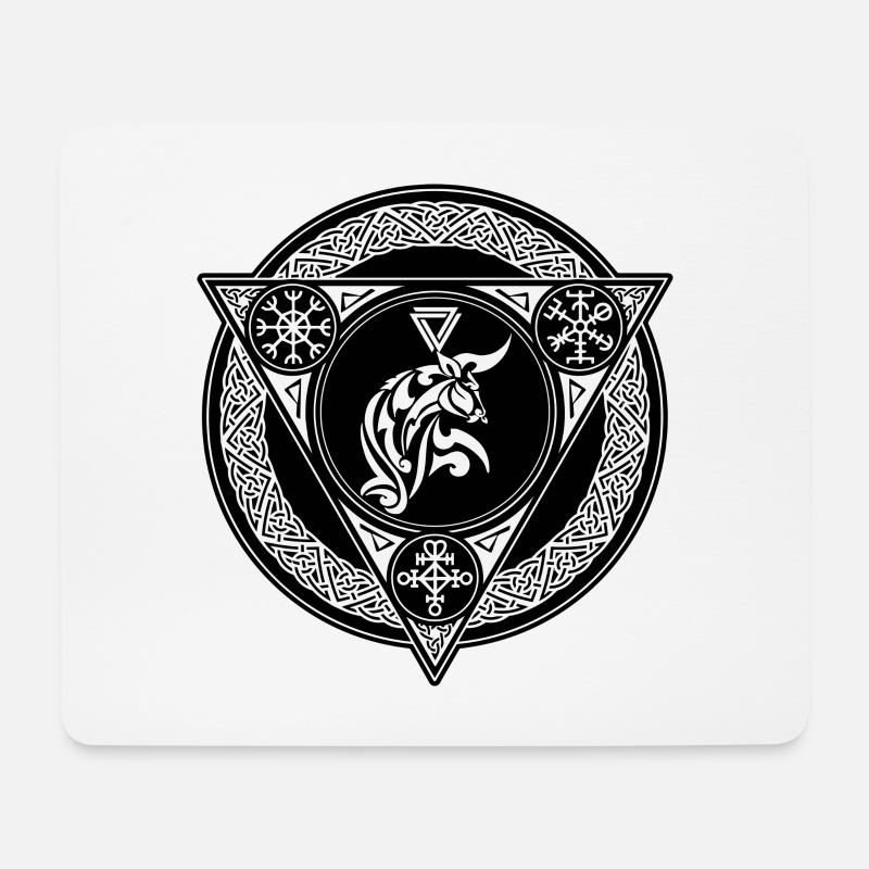 Sternzeichen Wikingerbulle - Mousepad (Querformat) - Weiß
