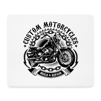 CUSTOM MOTORCYCLES - Schwarz - Mousepad (Querformat) - Weiß - Vorne