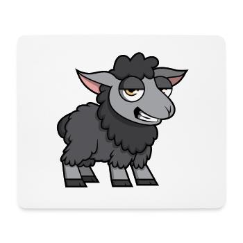 Mouton noir - Tapis de souris (format paysage) - blanc - Devant