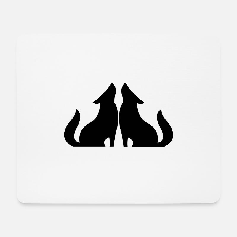 Wolf - Mousepad (Querformat) - Weiß