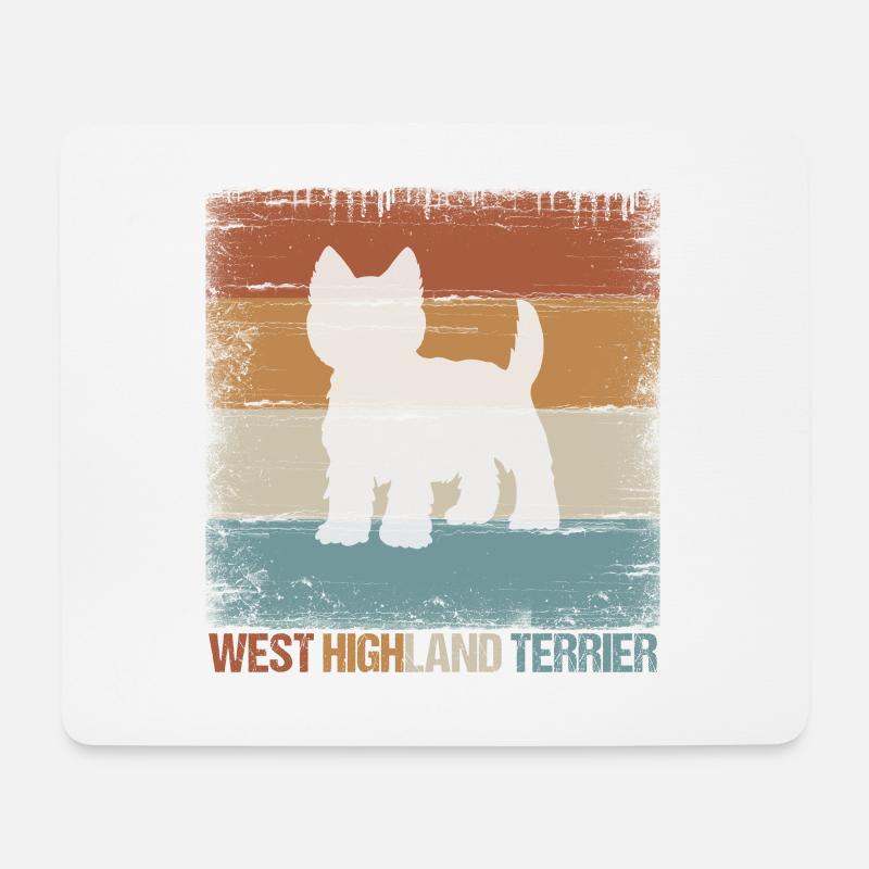 Westie West Highland Terrier Hund Geschenk - Mousepad (Querformat) - Weiß