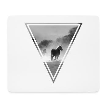PFERDE S/W - Mousepad (Querformat) - Weiß - Vorne