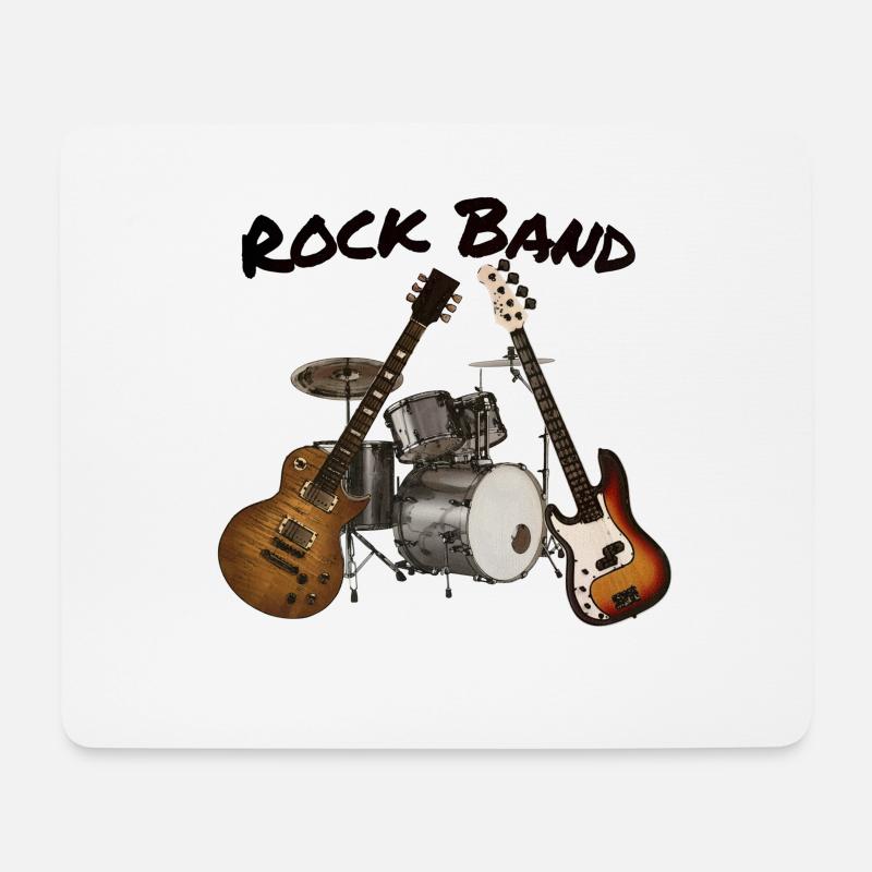 Rock Band - Mousepad (Querformat) - Weiß