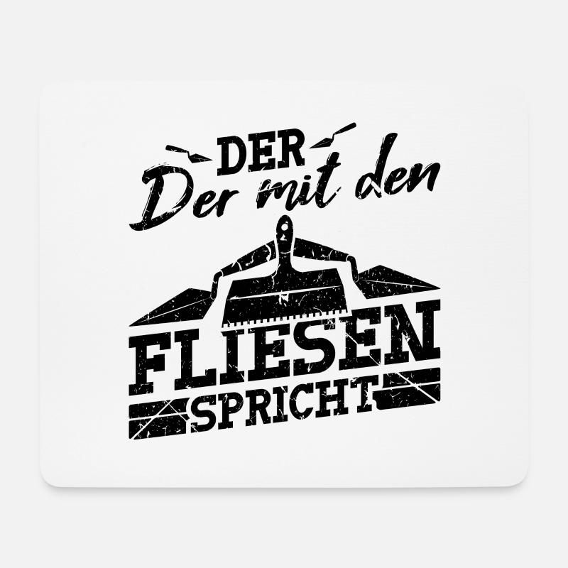 Plattenleger Handwerk Kollege Fliesenleger - Mousepad (Querformat) - Weiß