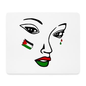 Free palestine women face - Mouse Pad (horizontal) - white - Front