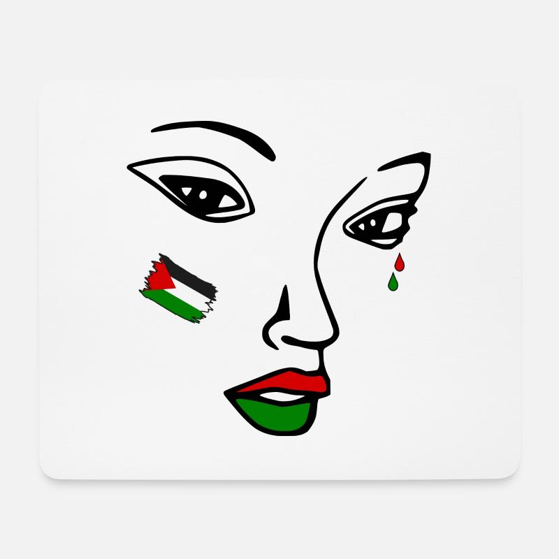 Free palestine frauen gesicht - Mousepad (Querformat) - Weiß