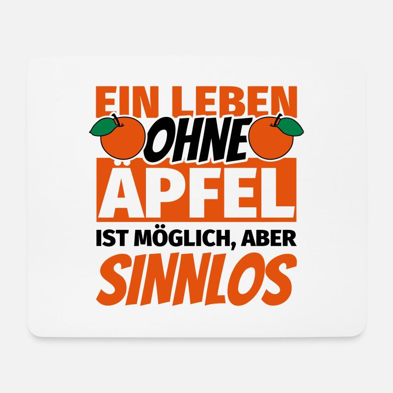 Apfel Geschenk lustiger Spruch Äpfel - Mousepad (Querformat) - Weiß