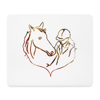 PFERD PONY PFERDELIEBE - Mousepad (Querformat) - Weiß - Vorne