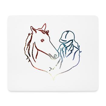 CHEVAL CHEVAL CHEVAL CAVALIÈRE - Tapis de souris (format paysage) - blanc - Devant
