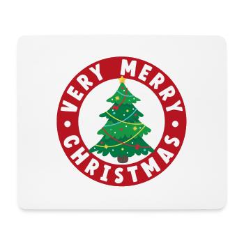 Sehr fröhlicher Weihnachtsbaum - Mousepad (Querformat) - Weiß - Vorne