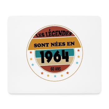 Millésime 1964 Cadeau 60 Ans Homme Anniversaire - Tapis de souris (format paysage) - blanc - Devant