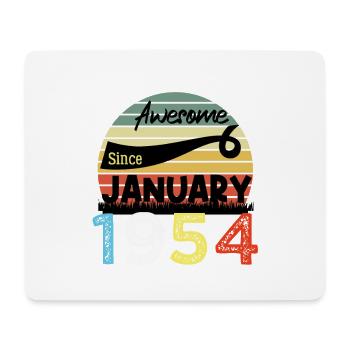 Awesome seit Januar 1954 Jahrgang 70 Jahre Geburtstag - Mousepad (Querformat) - Weiß - Vorne