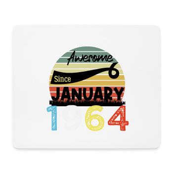 Awesome seit Januar 1964 Jahrgang 60 Jahre Geburtstag - Mousepad (Querformat) - Weiß - Vorne