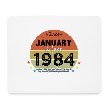 40 Jahre alt Baujahr 1984 Jahrgang Januar 1984 - Mousepad (Querformat) - Weiß - Vorne