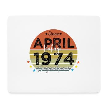 50 Years Old Made In 1974 Vintage April 1974 - Mouse Pad (horizontal) - white - Front