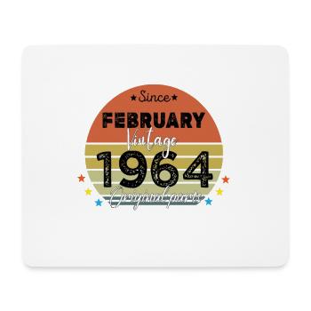 60 Years Old Made In 1964 Vintage February 1964 - Tapis de souris (format paysage) - blanc - Devant