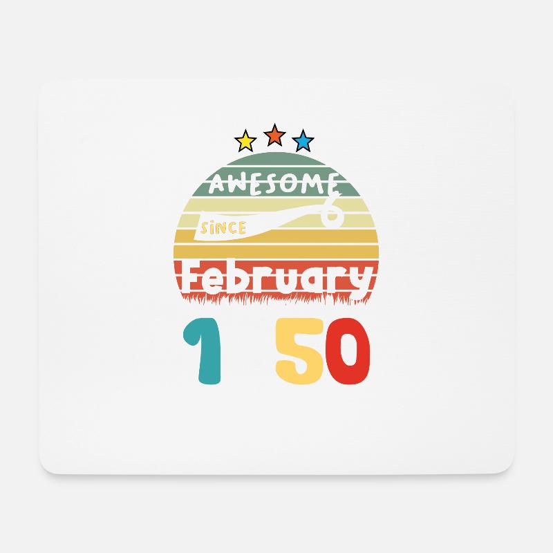 1950 Vintage Retro Anniversary Limited Edition - Mouse Pad (horizontal) - white