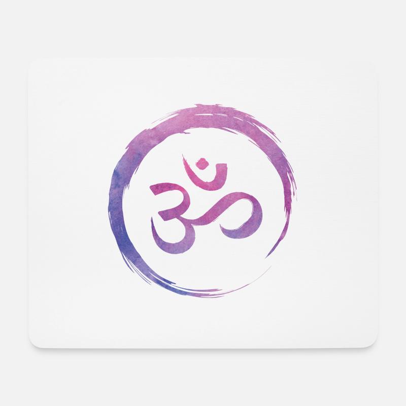 Yoga Zen Kreis Om - Mousepad (Querformat) - Weiß