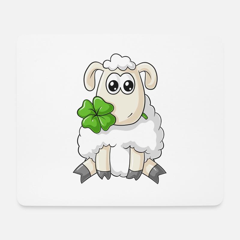 Lucky comic sheep - Mouse Pad (horizontal) - white