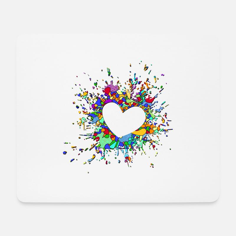 Mein Herz explodiert für Sie. - Mousepad (Querformat) - Weiß