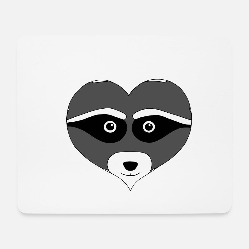 Herz-Waschbaer - Mousepad (Querformat) - Weiß