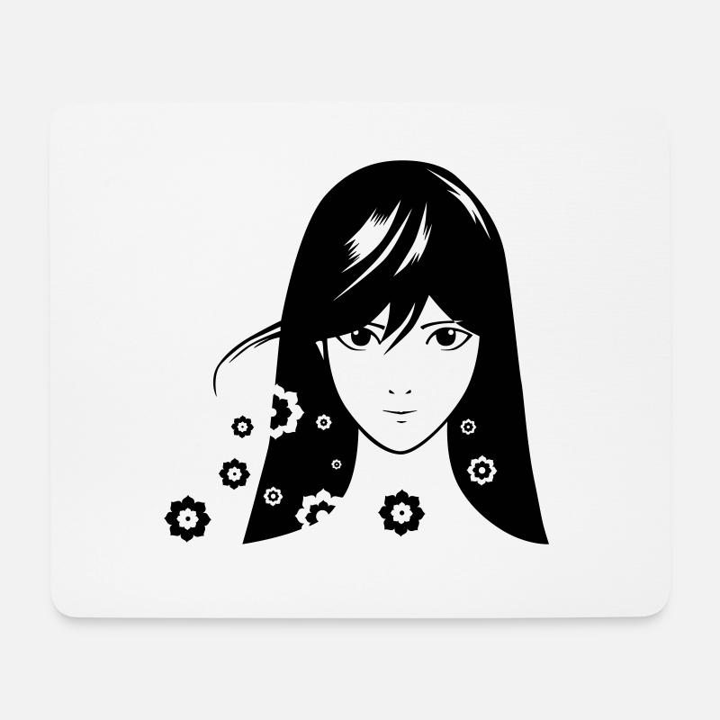 Mädchen Comic - Mousepad (Querformat) - Weiß