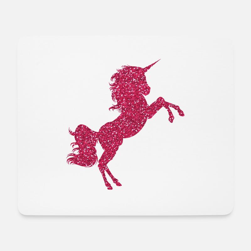 Pinkes Glitzerndes Einhorn Glitzer Pink Edelsteine - Mousepad (Querformat) - Weiß