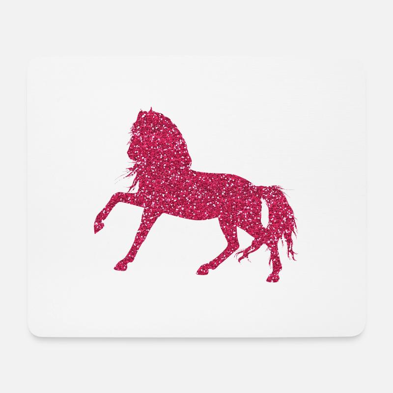 Pink Glitter Horse - Glitzerndes Pferd Pink Pferde - Mousepad (Querformat) - Weiß