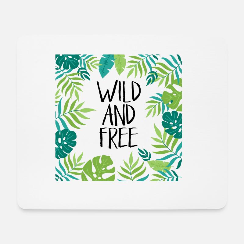 Wild und frei - Mousepad (Querformat) - Weiß