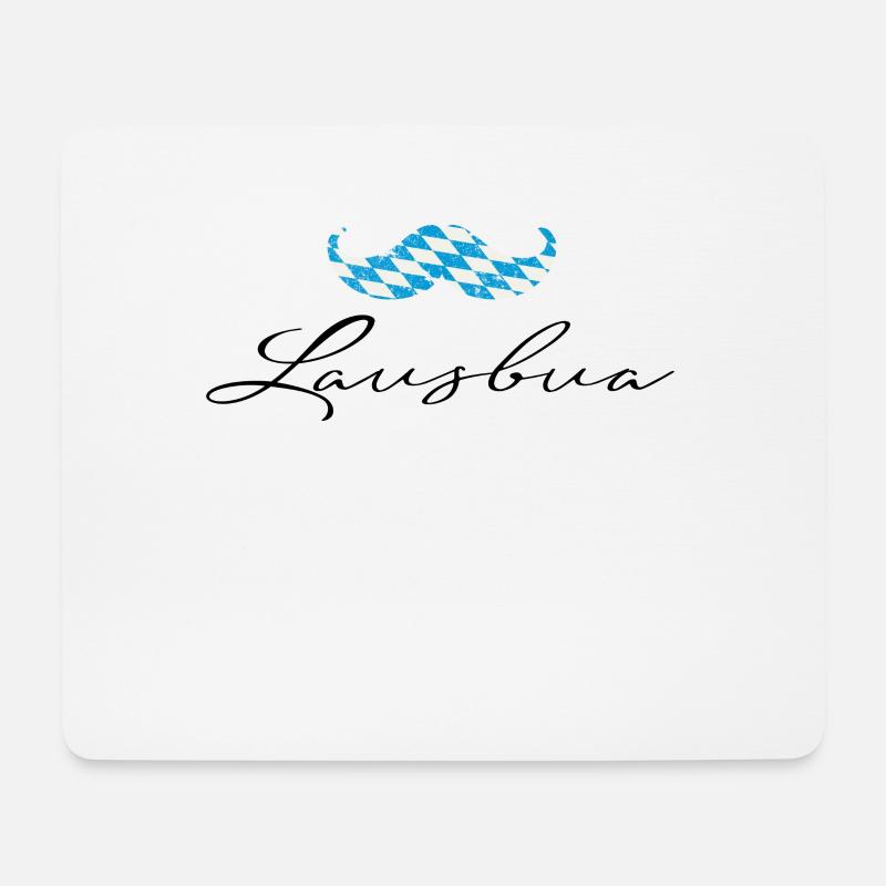 lausbua mit bayrischen bart - Mousepad (Querformat) - Weiß