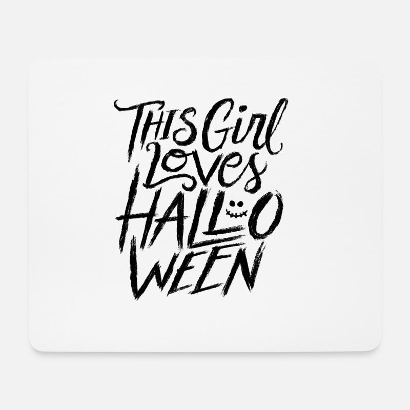 Halloween. Frauen. Mädchen. Lieben. Herbst. Grusel - Mousepad (Querformat) - Weiß