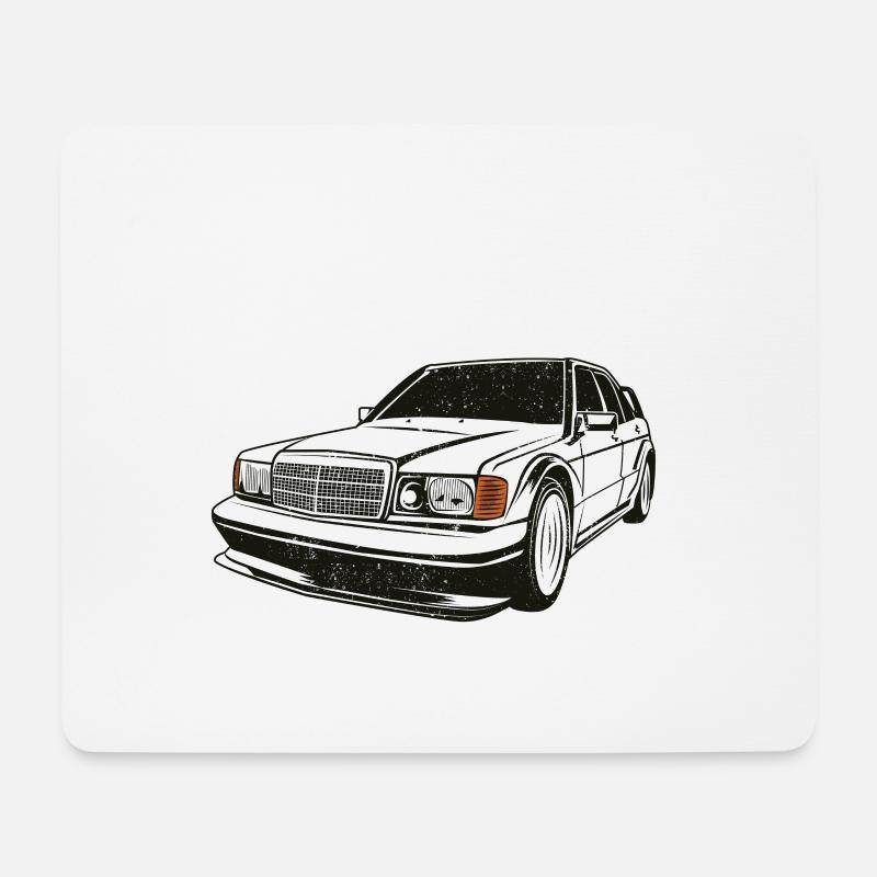 W201 190E Silhouette - Mousepad (Querformat) - Weiß