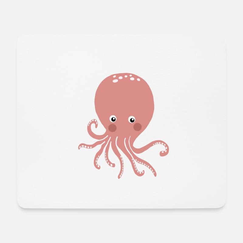 Pink Oktopus - Mousepad (Querformat) - Weiß