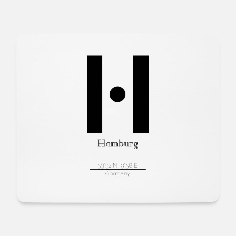 Hamburg - Mousepad (Querformat) - Weiß