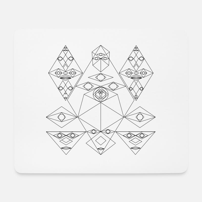 Abstrakte Kunst Gesichter Landschaft - Mousepad (Querformat) - Weiß