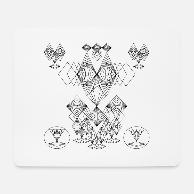 Abstraktes Design:Crazy Faces Art - Mousepad (Querformat) - Weiß