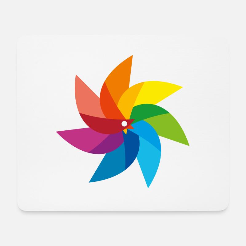 bunte Windmühle Kinderspielzeug Regenbogen Sommer - Mousepad (Querformat) - Weiß