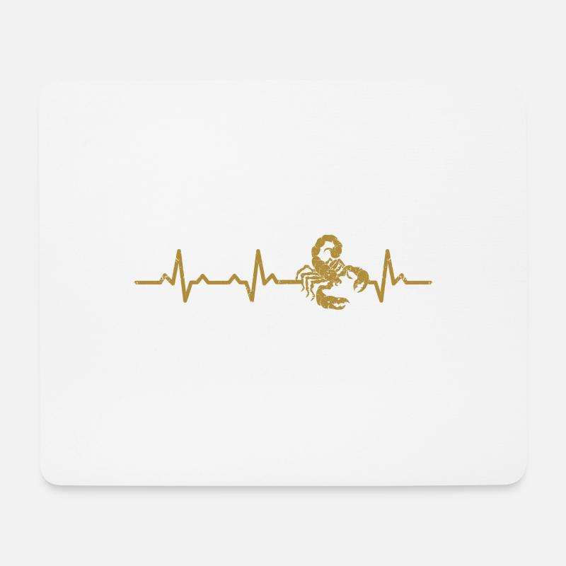 Skorpion Herzschlag heartbeat geschenk tier - Mousepad (Querformat) - Weiß