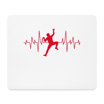 Climbing climbing mountain climbing heartbeat gift - Mouse Pad (horizontal) - white - Front