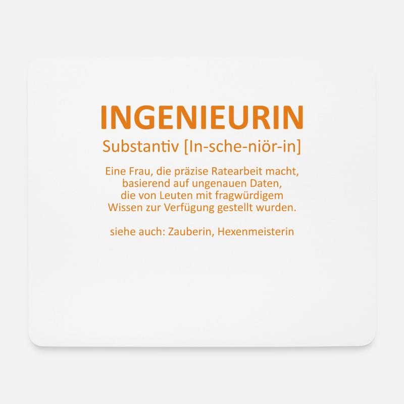 Ingenieurin - Substantiv In-sche-niör-in (orange) - Mousepad (Querformat) - Weiß